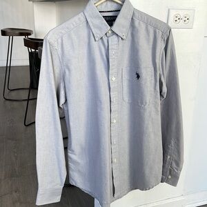 U.S. Polo Assn button down shirt, gray, small